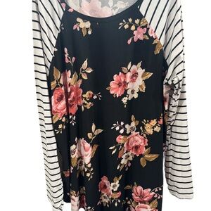 Floral and Striped Women's Top